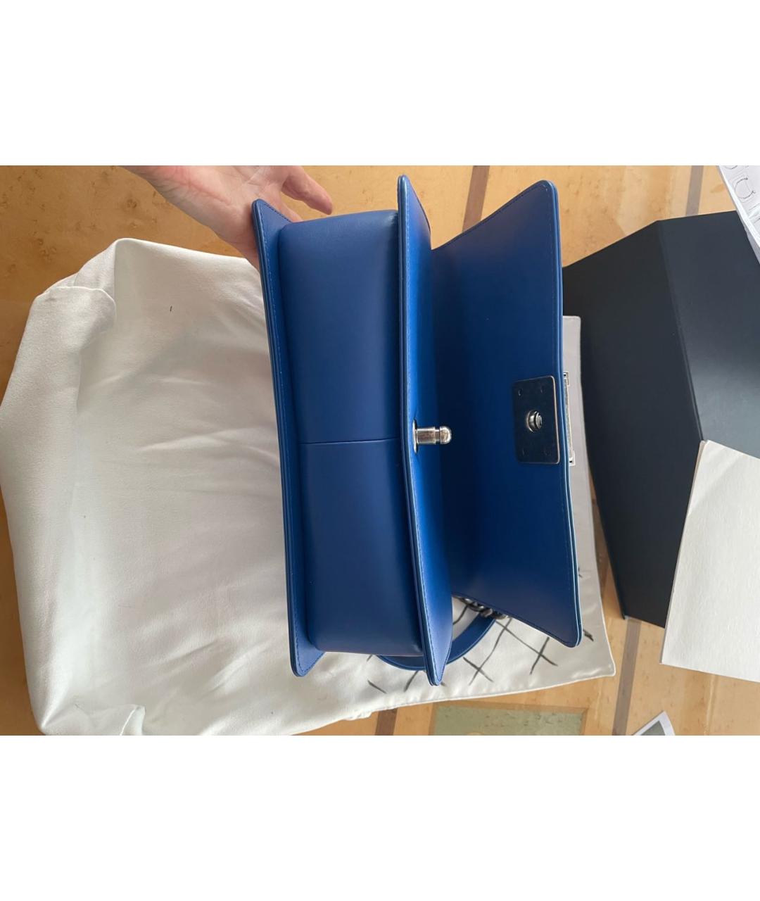 CHANEL PRE-OWNED Синяя сумка через плечо из экзотической кожи, фото 4