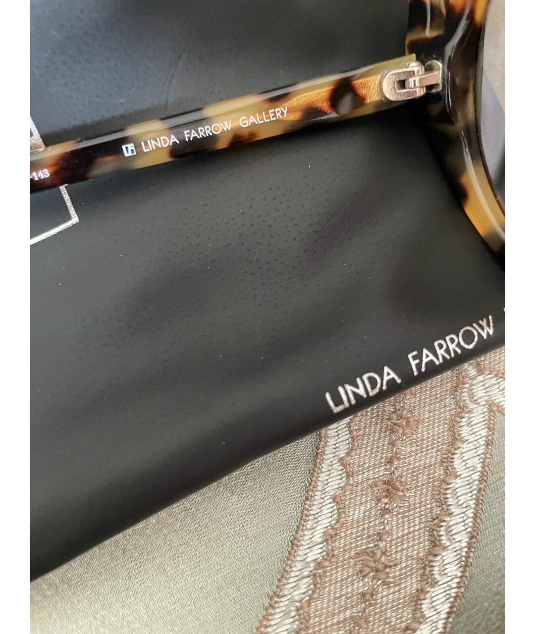 LINDA FARROW Коричневые пластиковые солнцезащитные очки, фото 6