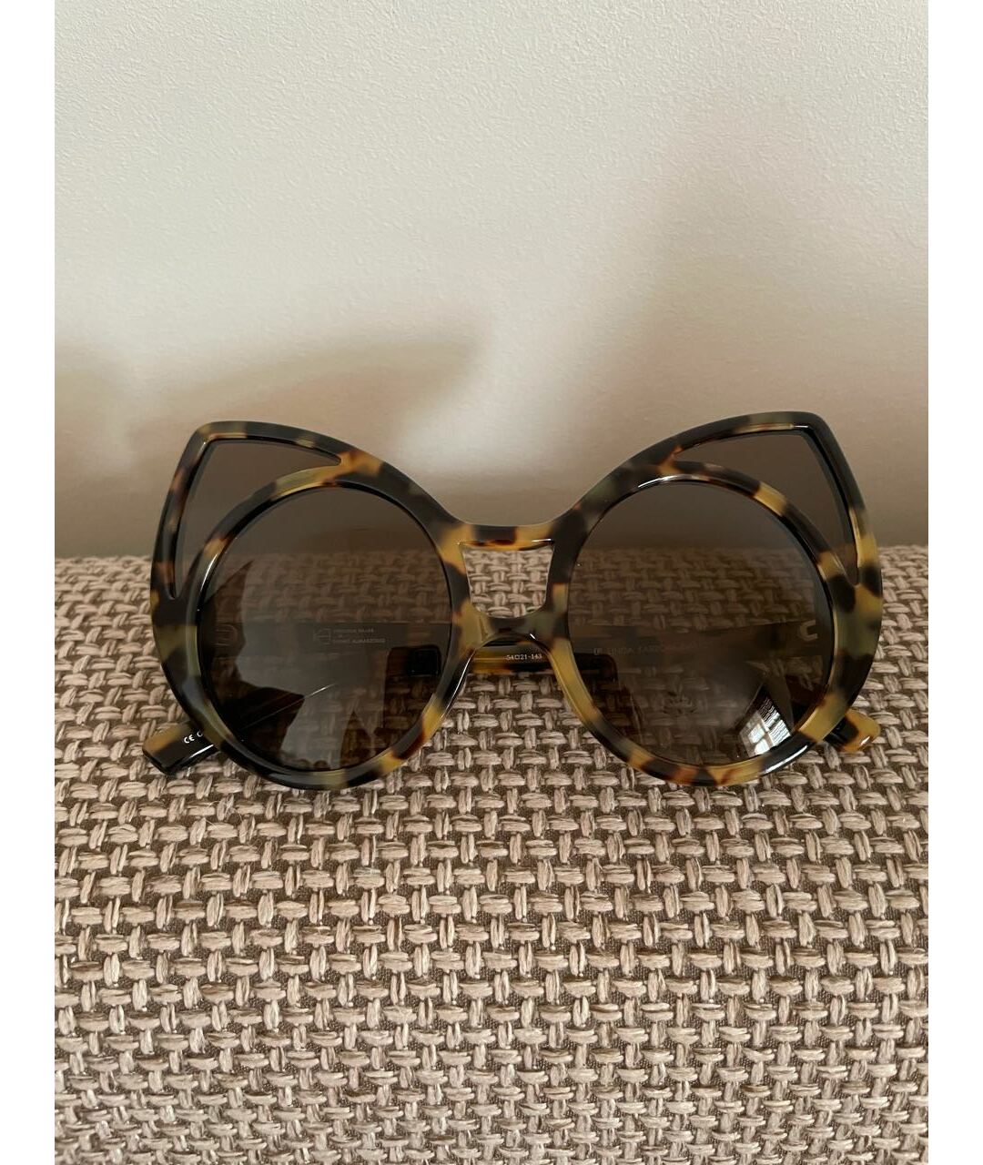 LINDA FARROW Коричневые пластиковые солнцезащитные очки, фото 7