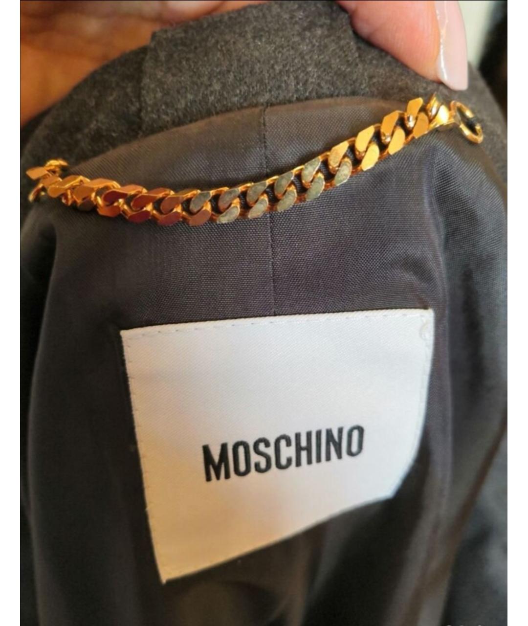 MOSCHINO Серый шерстяной жакет/пиджак, фото 9