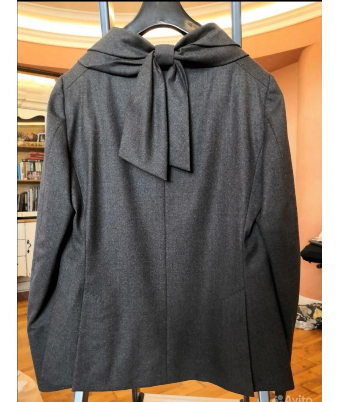 MOSCHINO Серый шерстяной жакет/пиджак, фото 2