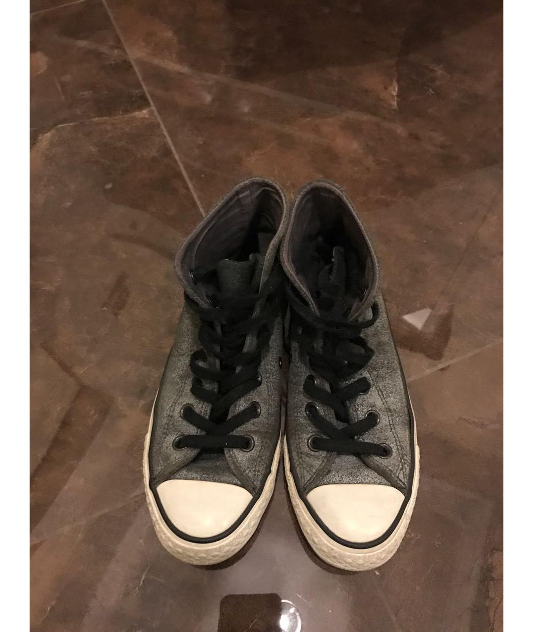 CONVERSE Серые кожаные кеды, фото 5