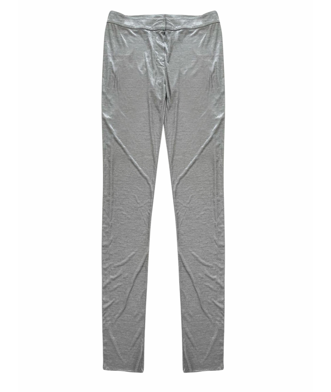 FENDI Серебряные полиэстеровые прямые брюки, фото 1