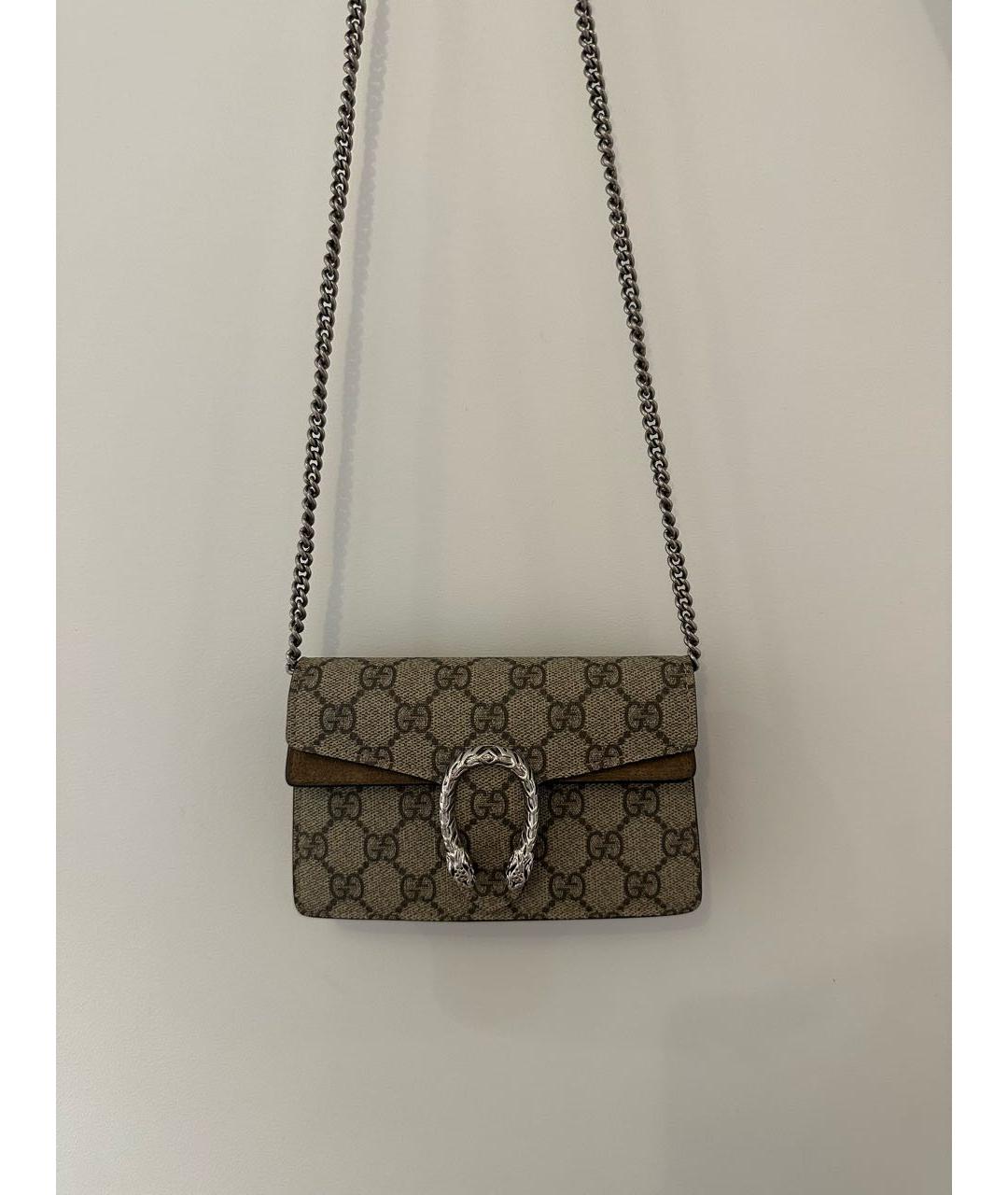 GUCCI Бежевая кожаная сумка через плечо, фото 9