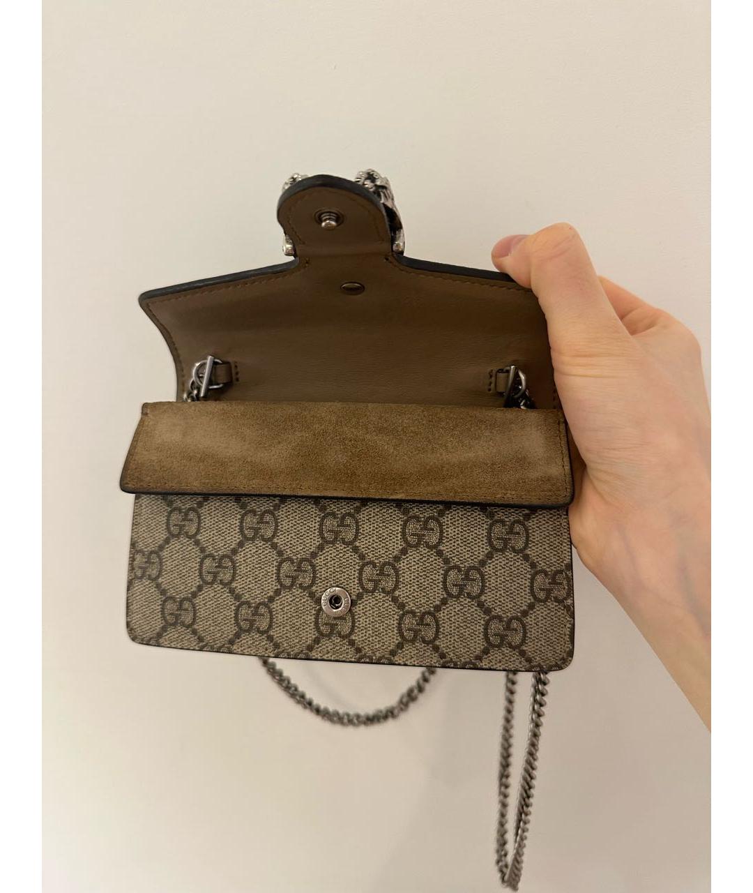 GUCCI Бежевая кожаная сумка через плечо, фото 4