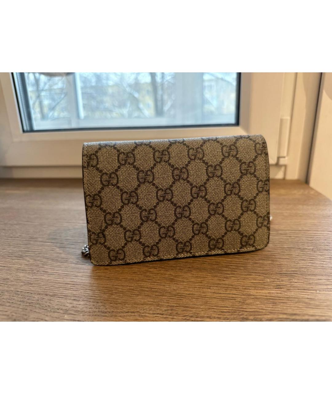 GUCCI Бежевая кожаная сумка через плечо, фото 3