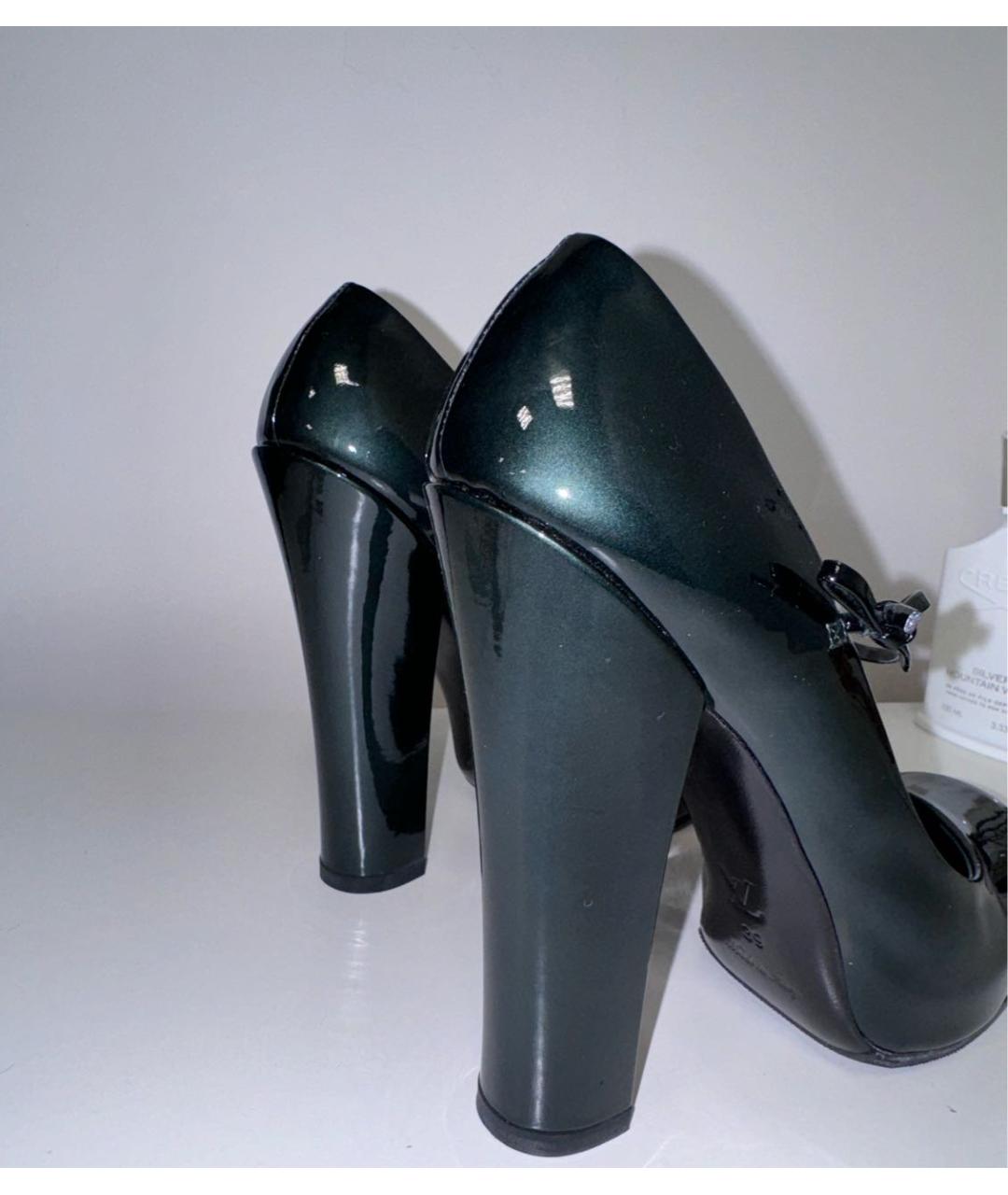LOUIS VUITTON PRE-OWNED Зеленые туфли из лакированной кожи, фото 5