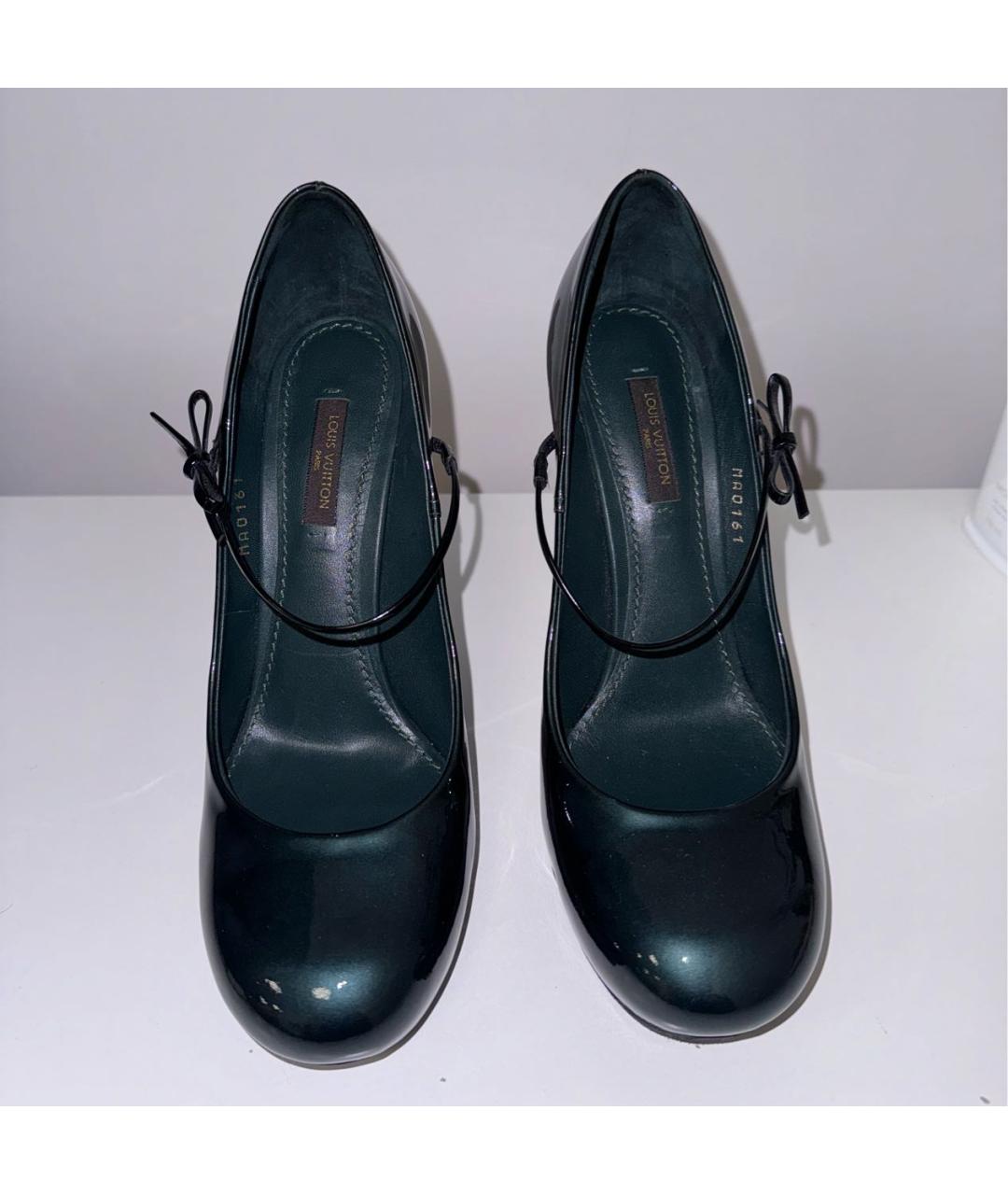 LOUIS VUITTON PRE-OWNED Зеленые туфли из лакированной кожи, фото 3