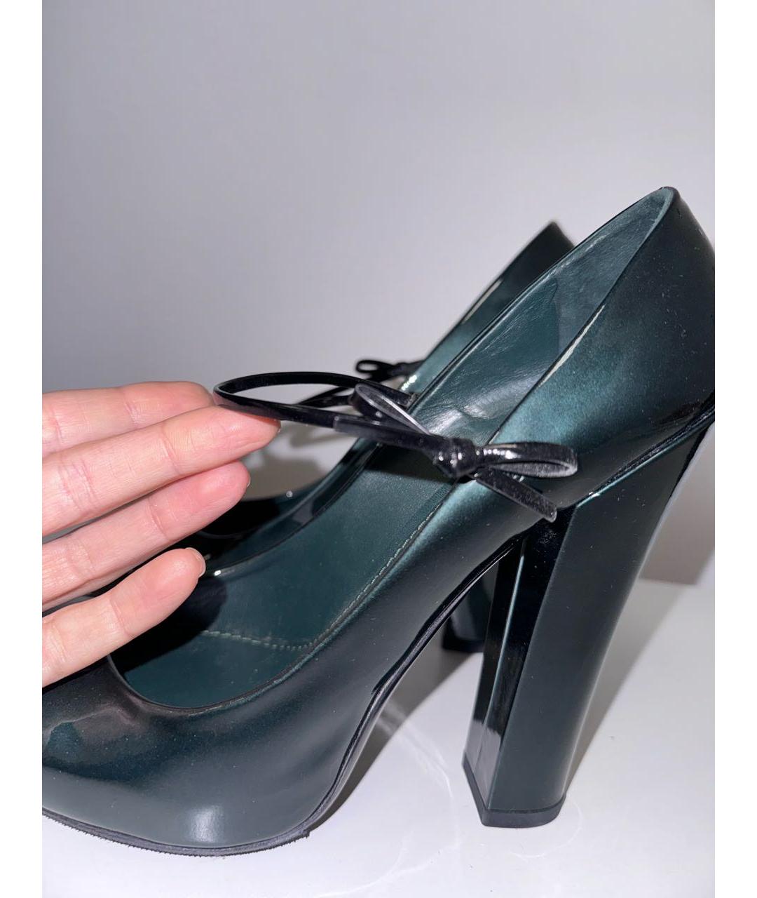 LOUIS VUITTON PRE-OWNED Зеленые туфли из лакированной кожи, фото 2