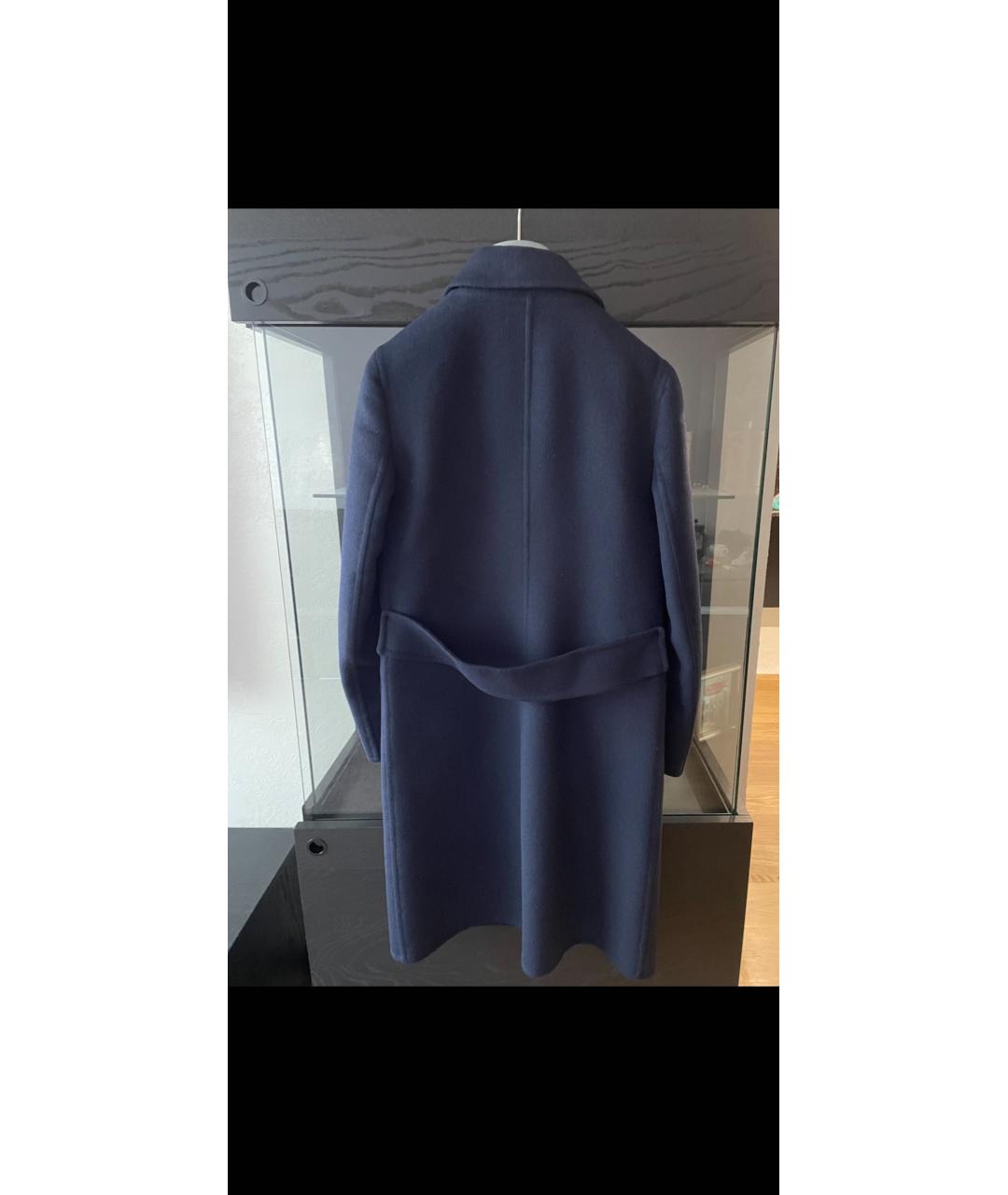 PRADA Темно-синее шерстяное пальто, фото 2