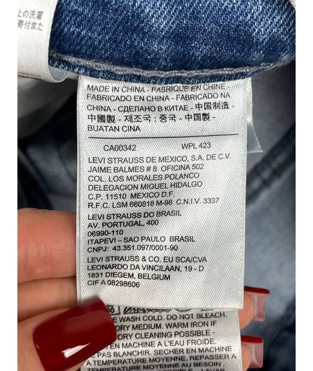 LEVI'S Голубые хлопковые прямые джинсы, фото 4