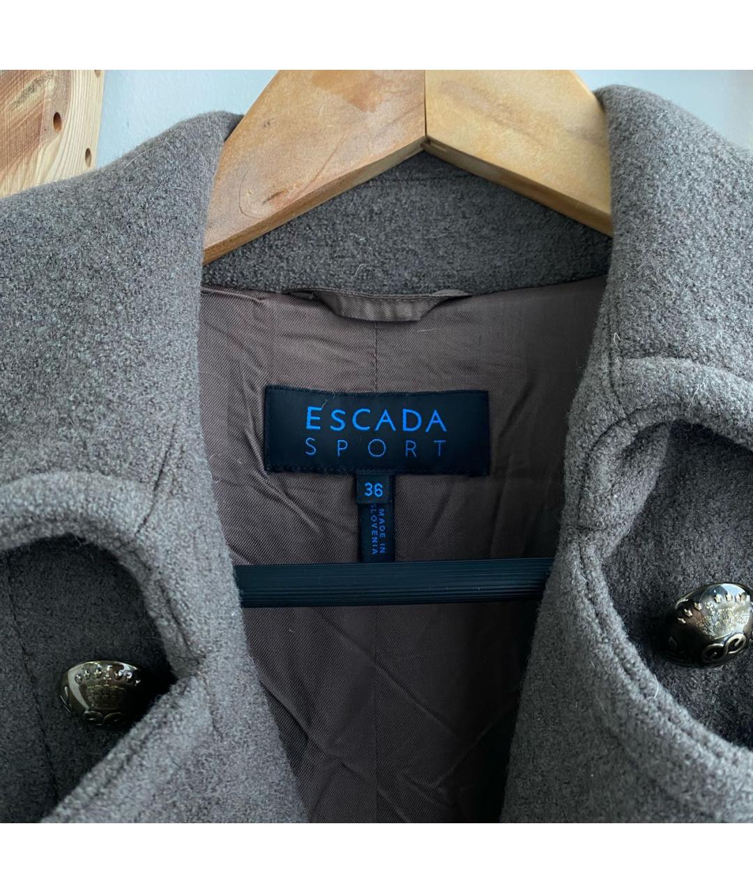 ESCADA Коричневое шерстяное пальто, фото 3