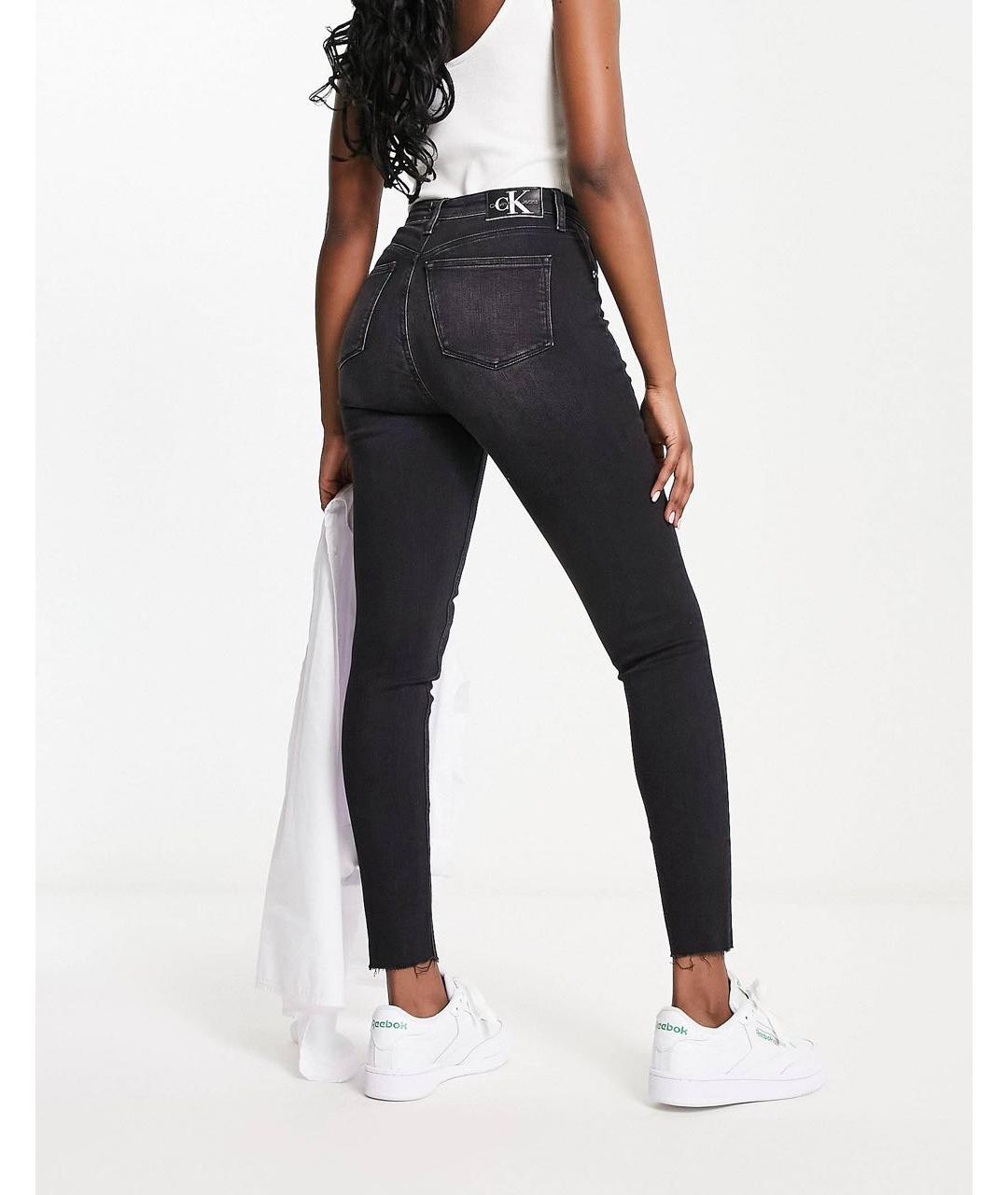 CALVIN KLEIN JEANS Черные хлопко-эластановые джинсы слим, фото 2