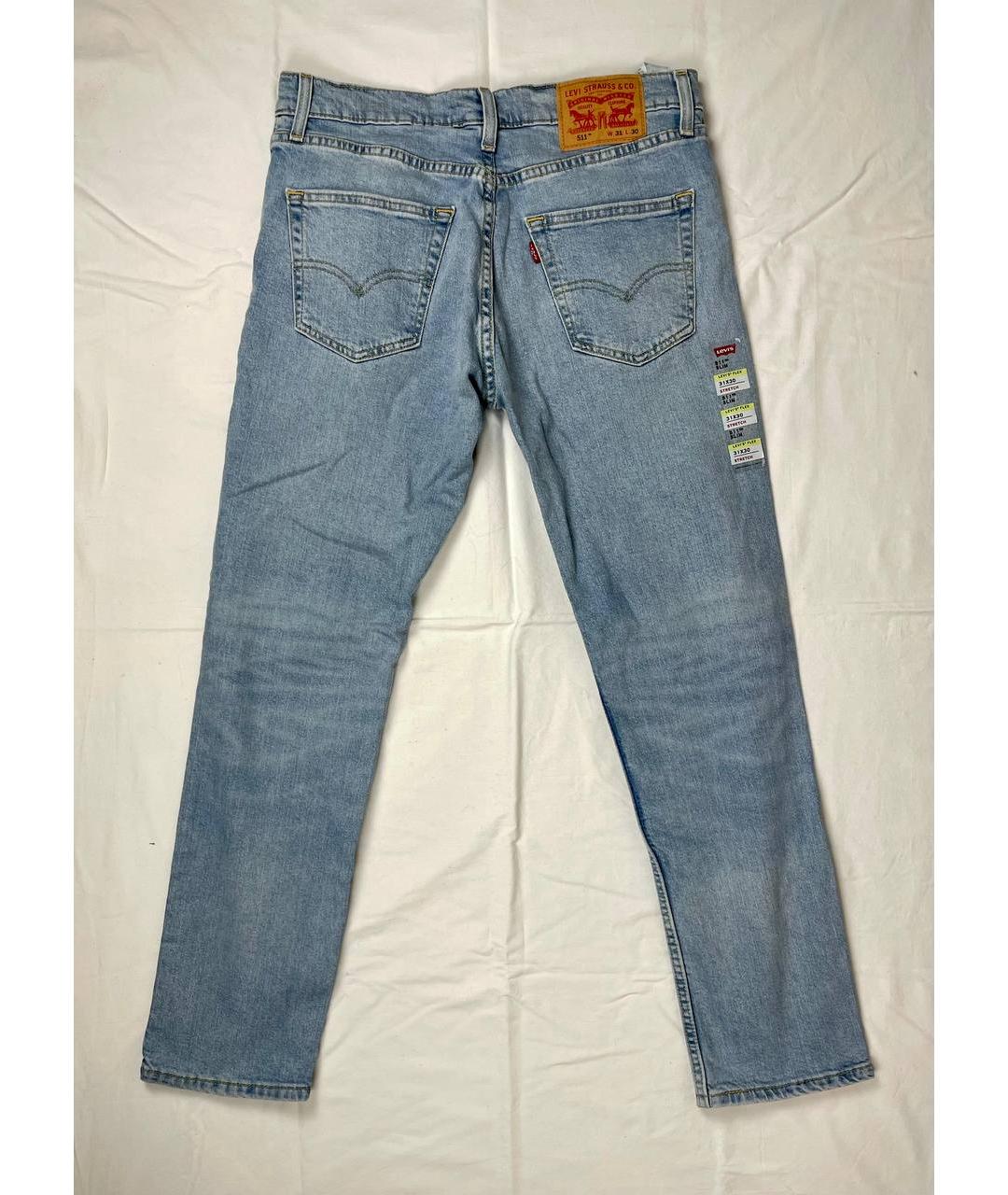 LEVI'S Горчичные хлопковые прямые джинсы, фото 2