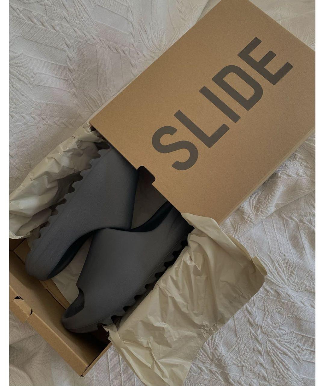 ADIDAS YEEZY Черные шлепанцы, фото 5