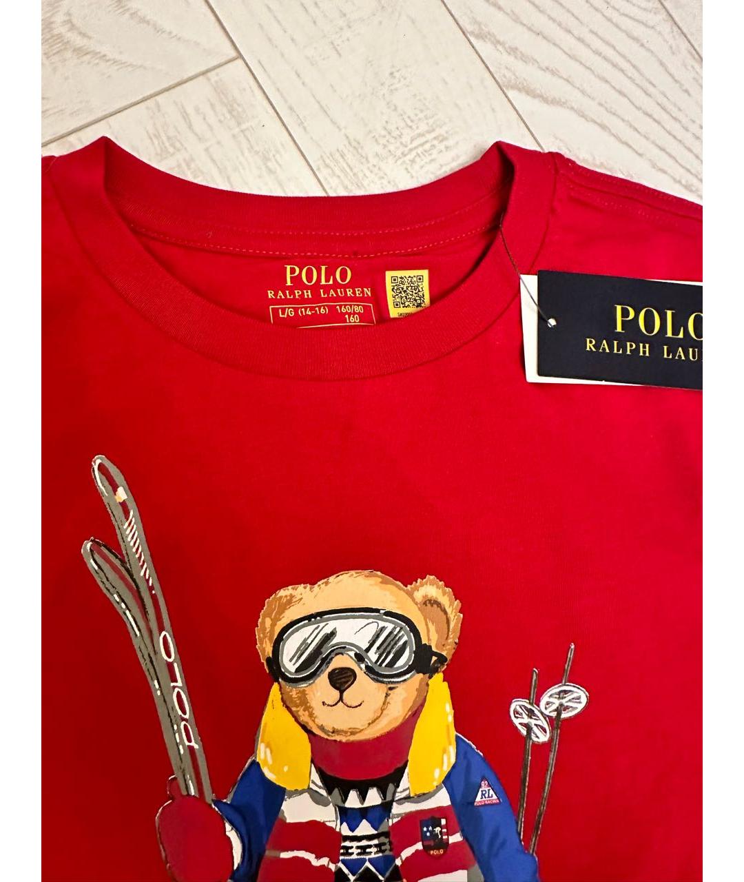 POLO RALPH LAUREN Красная хлопковая футболка, фото 3