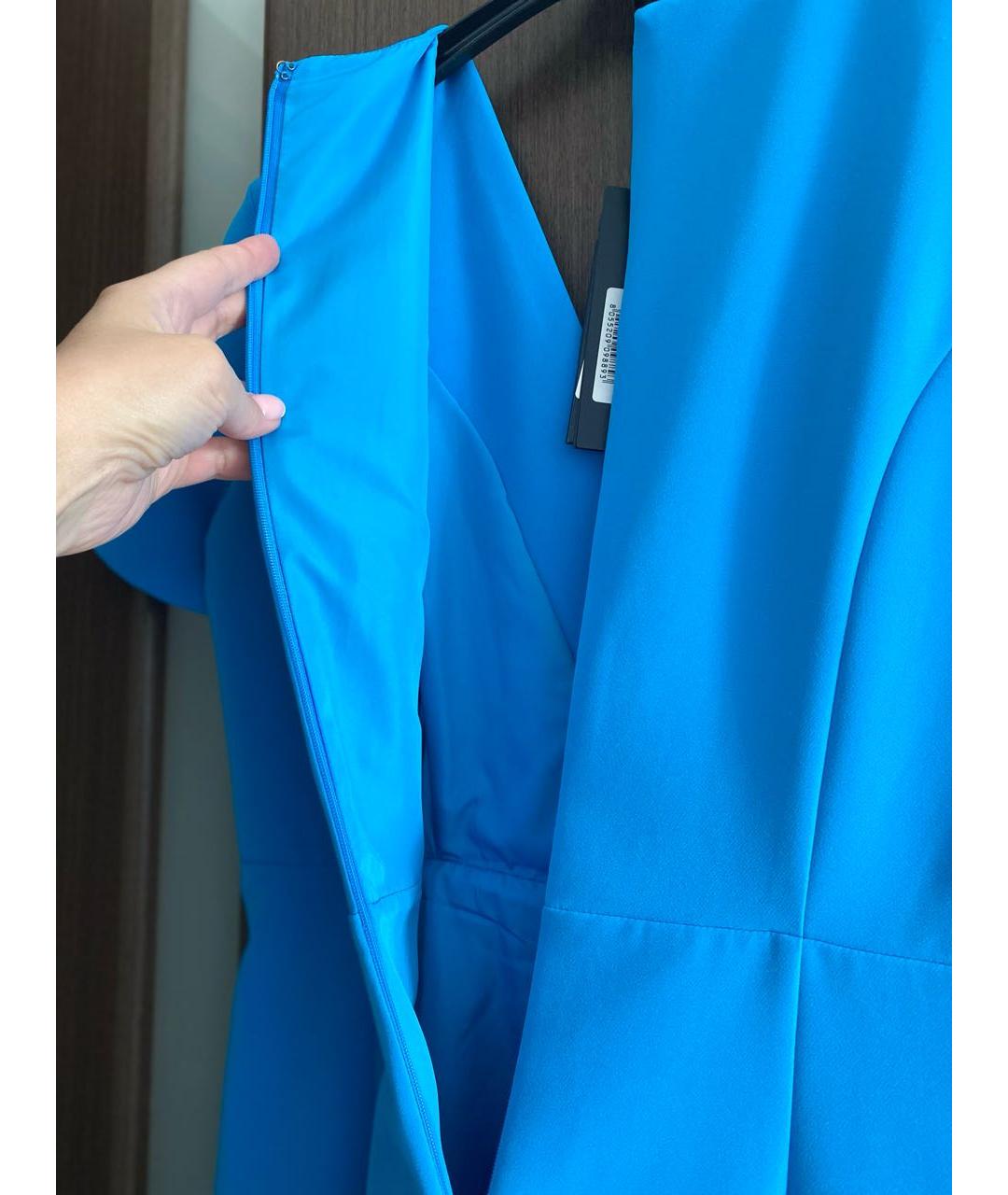 PINKO Голубое полиэстеровое повседневное платье, фото 4