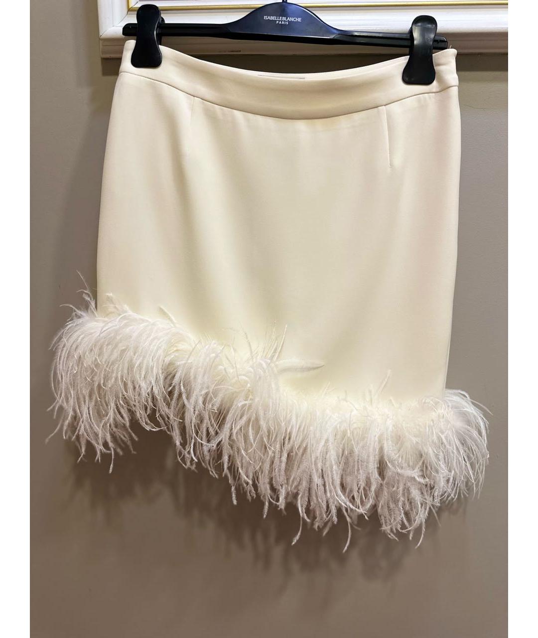 ISABELLE BLANCHE Белая полиэстеровая юбка мини, фото 3