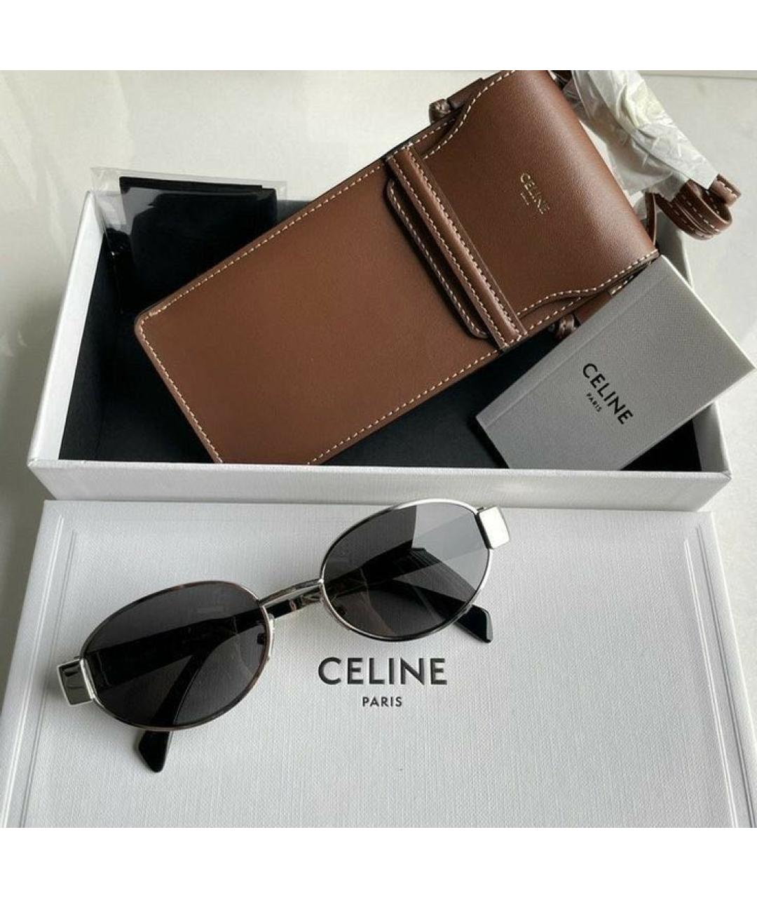 CELINE Белые металлические солнцезащитные очки, фото 2