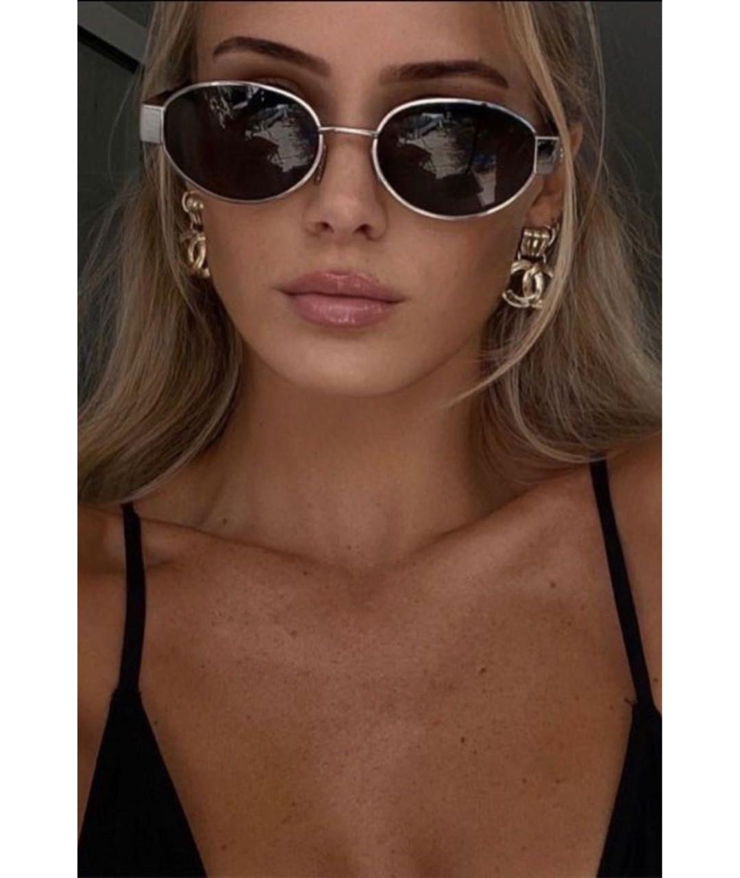 CELINE Белые металлические солнцезащитные очки, фото 5