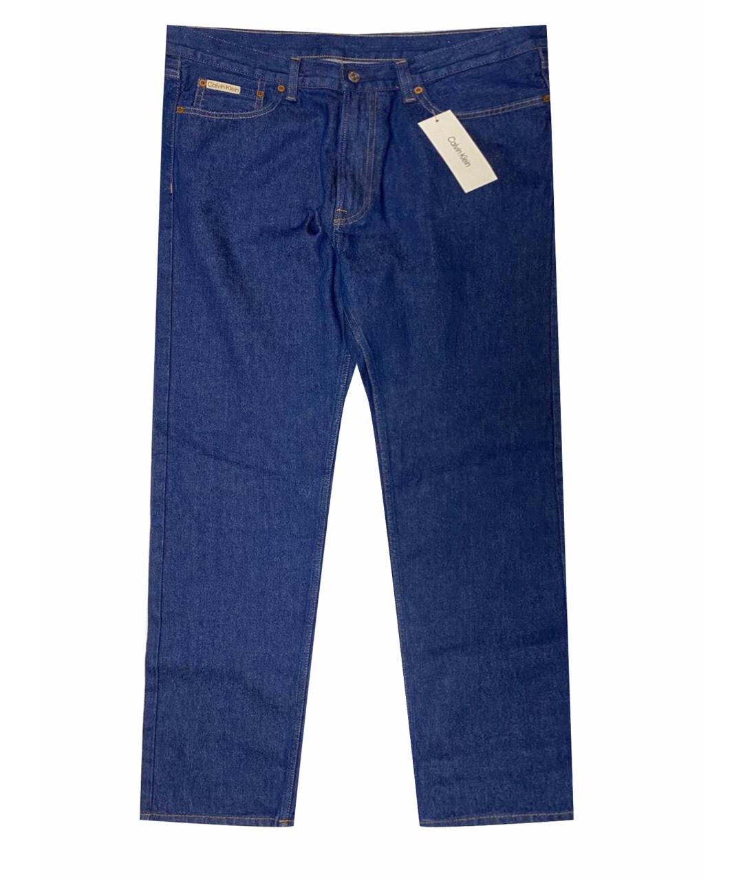 CALVIN KLEIN Темно-синие хлопковые прямые джинсы, фото 1
