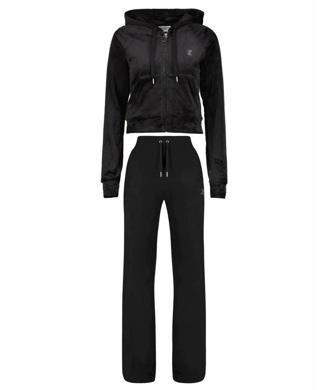 JUICY COUTURE Черный велюровый костюм с брюками, фото 1