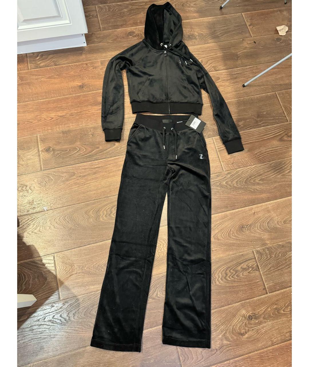 JUICY COUTURE Черный велюровый костюм с брюками, фото 4