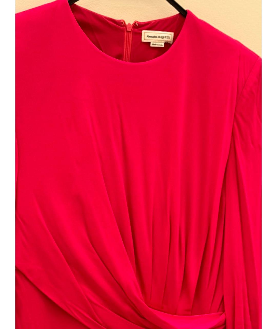 ALEXANDER MCQUEEN Красное вискозное вечернее платье, фото 4