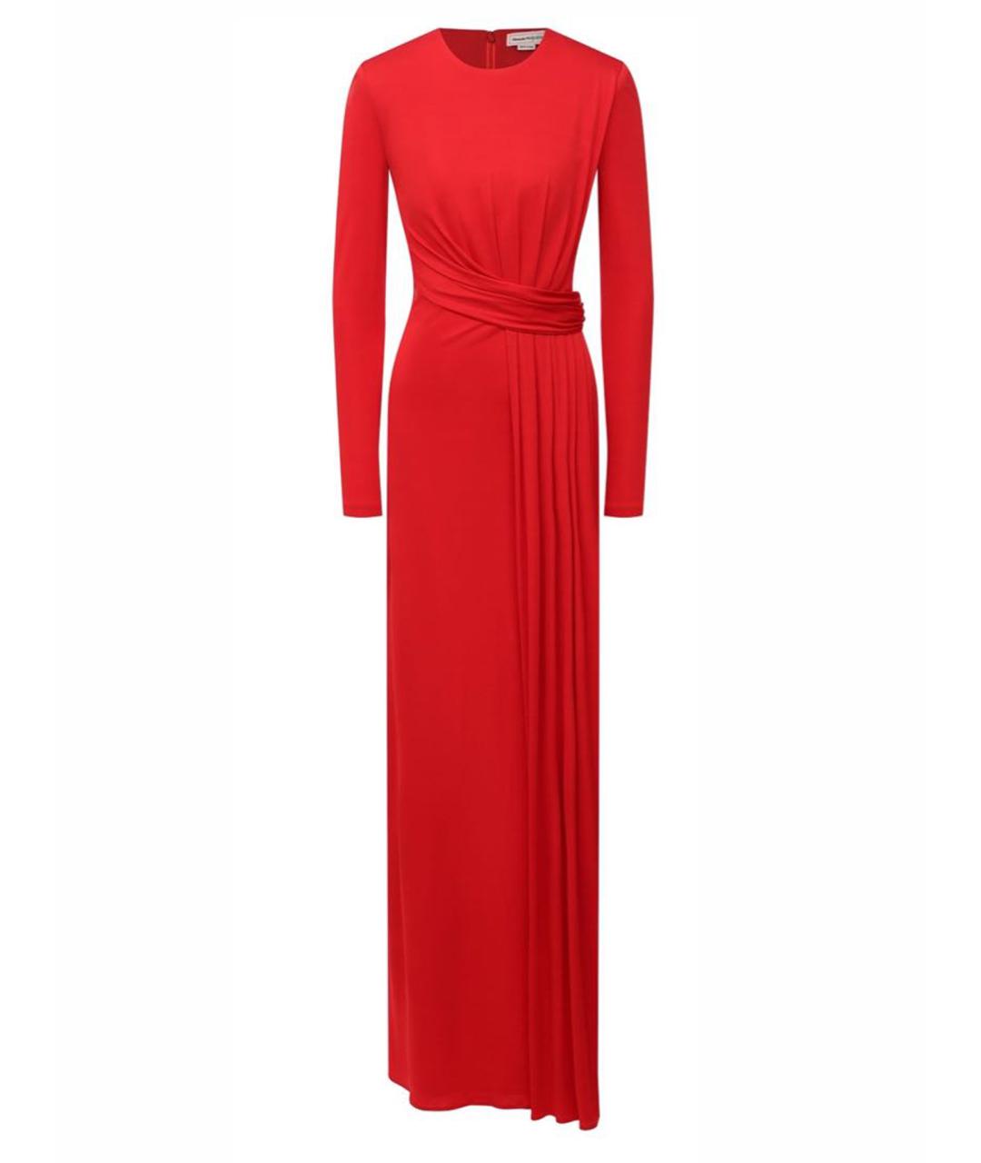 ALEXANDER MCQUEEN Красное вискозное вечернее платье, фото 1