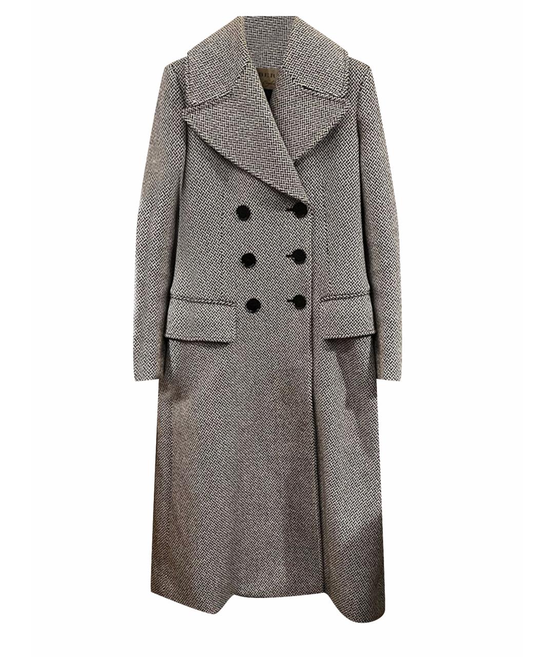BURBERRY Серое шерстяное пальто, фото 1