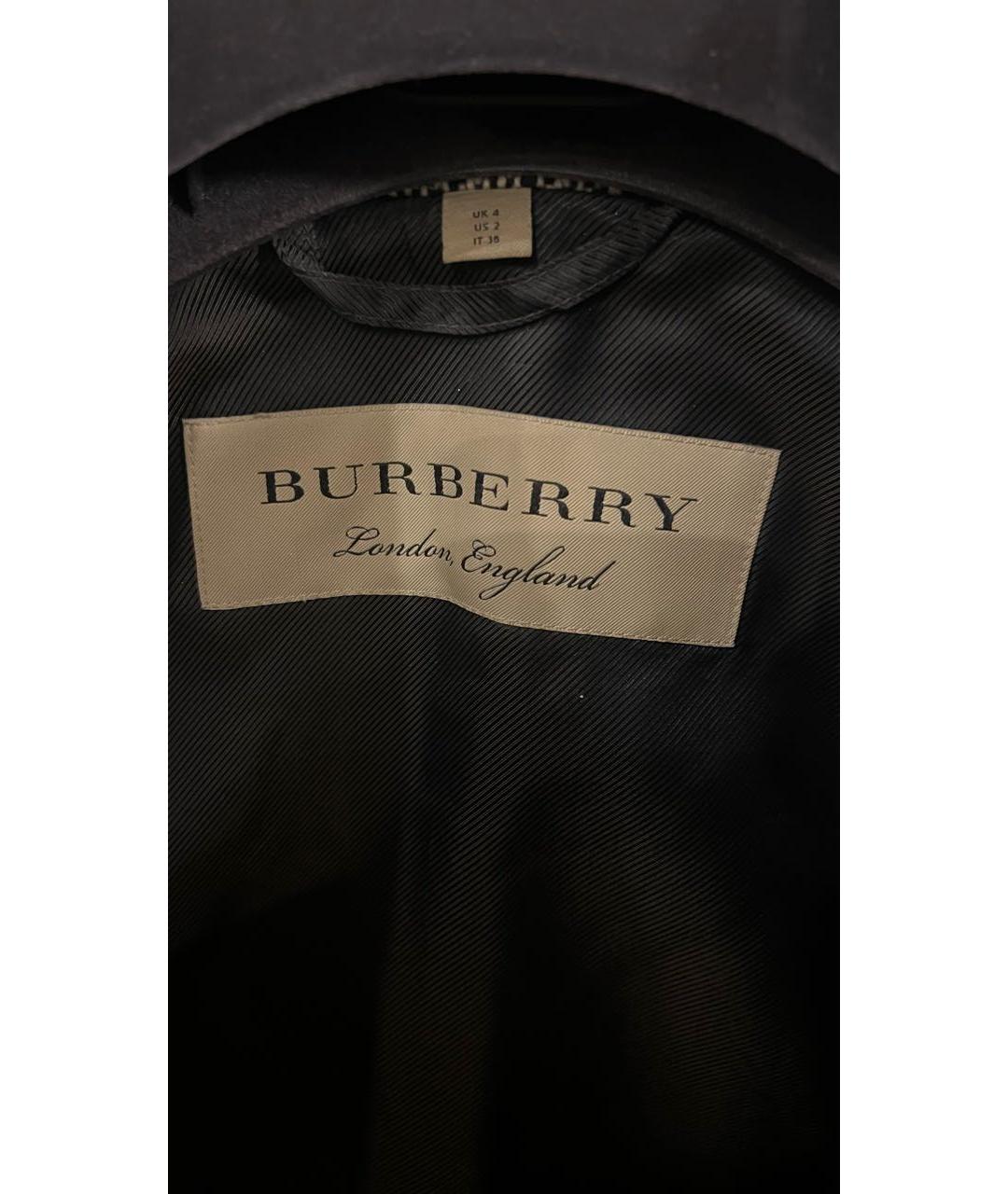 BURBERRY Серое шерстяное пальто, фото 3