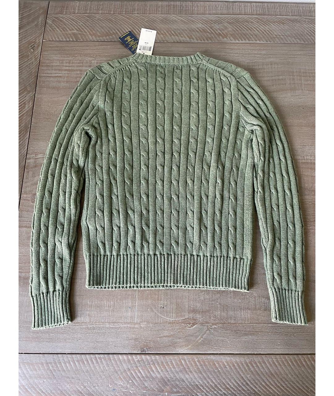POLO RALPH LAUREN Зеленый хлопковый джемпер / свитер, фото 8