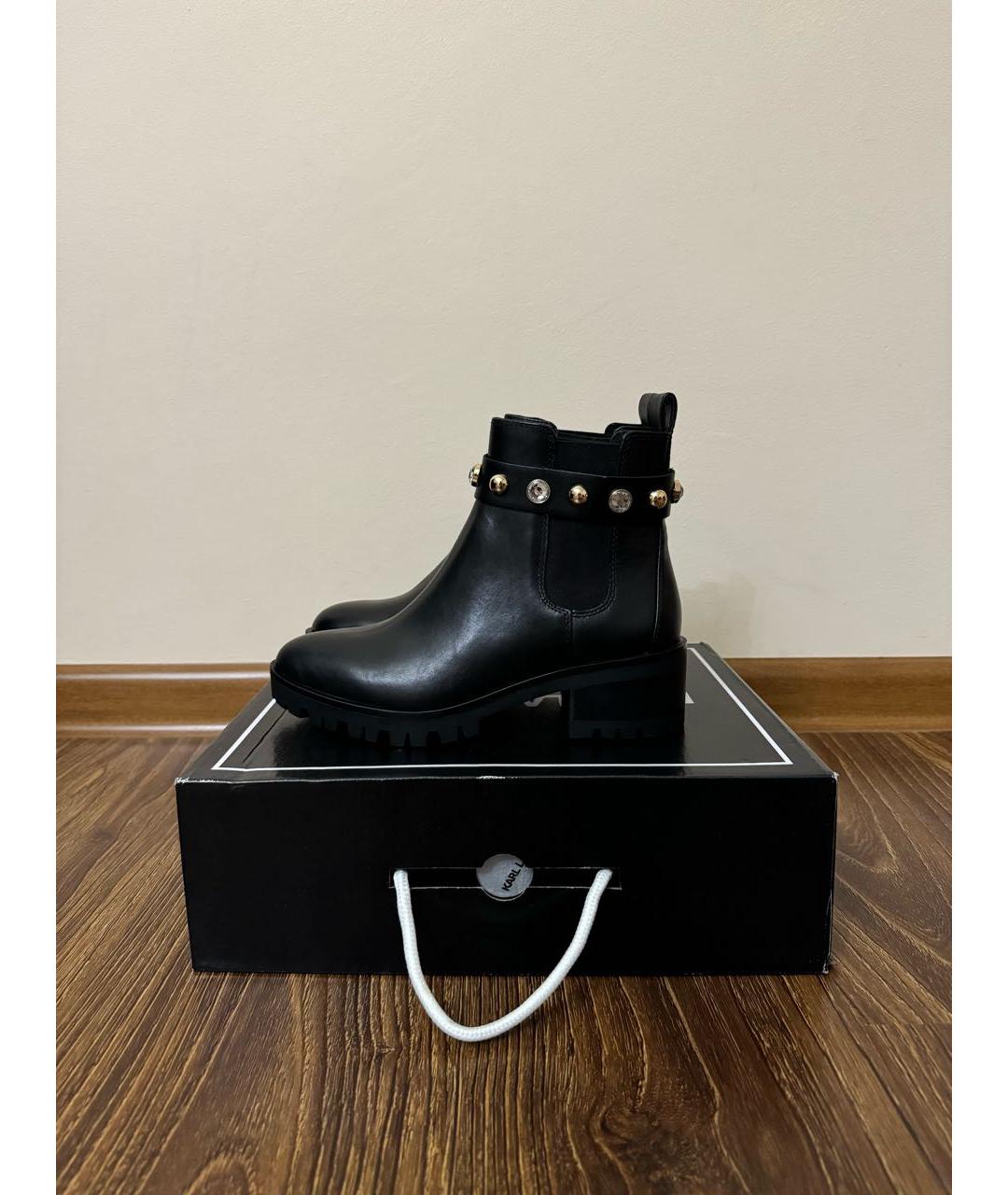 KARL LAGERFELD Черные ботинки из искусственной кожи, фото 7