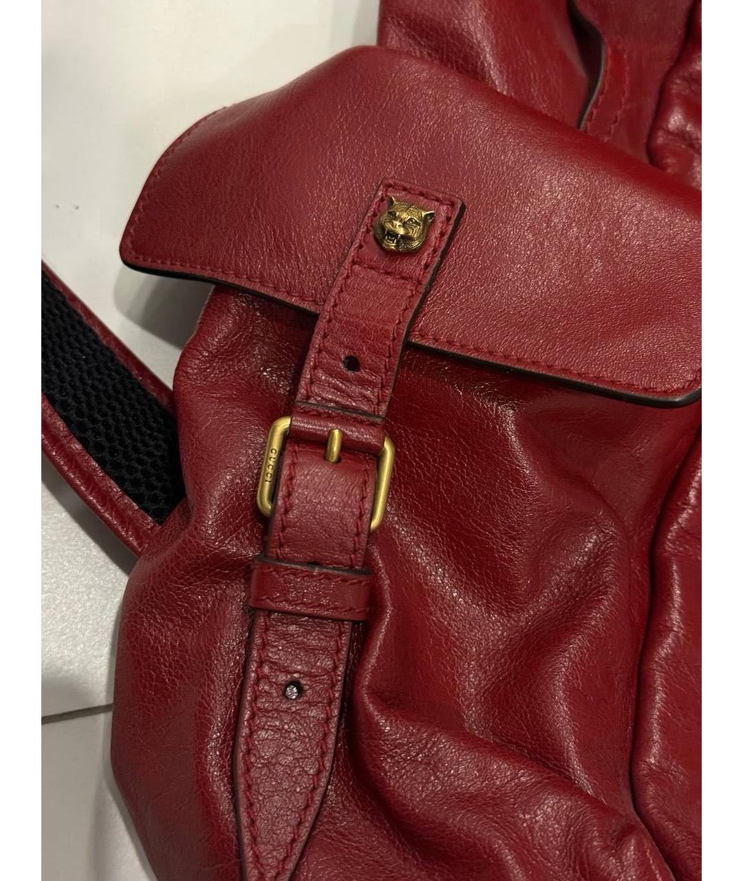 GUCCI Красный кожаный рюкзак, фото 6