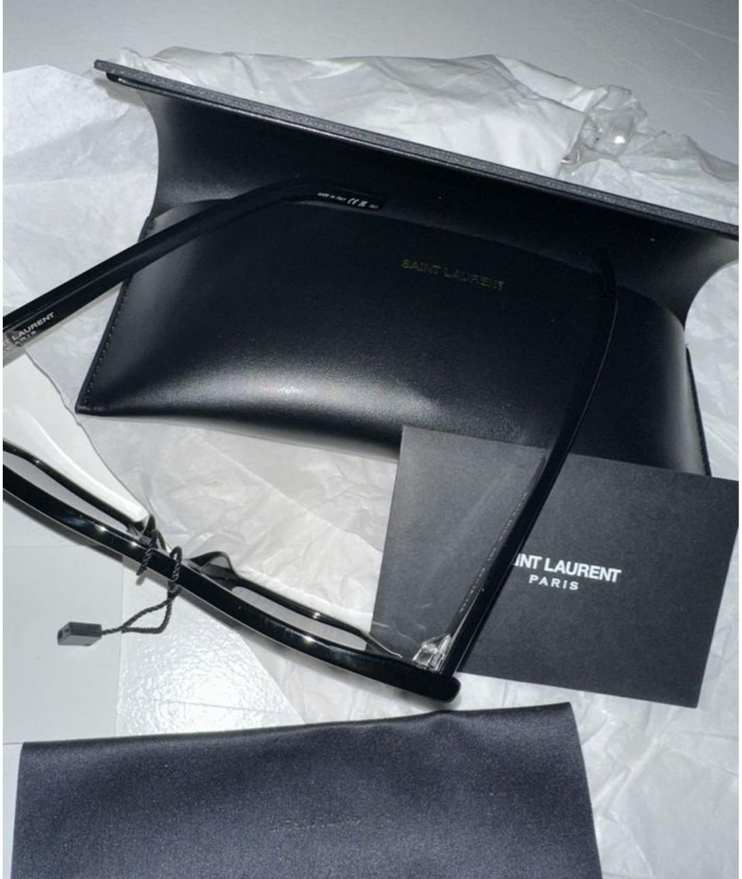 SAINT LAURENT Черные пластиковые солнцезащитные очки, фото 8