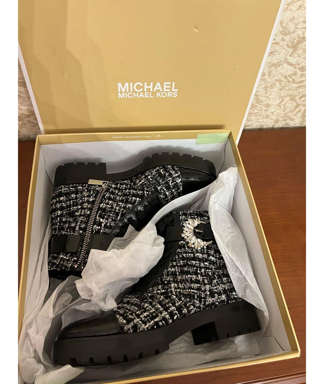 MICHAEL KORS Черные текстильные ботинки, фото 8