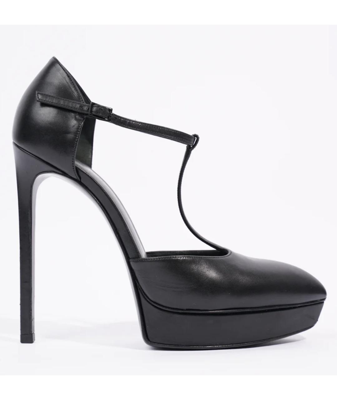 SAINT LAURENT Черные кожаные туфли, фото 6