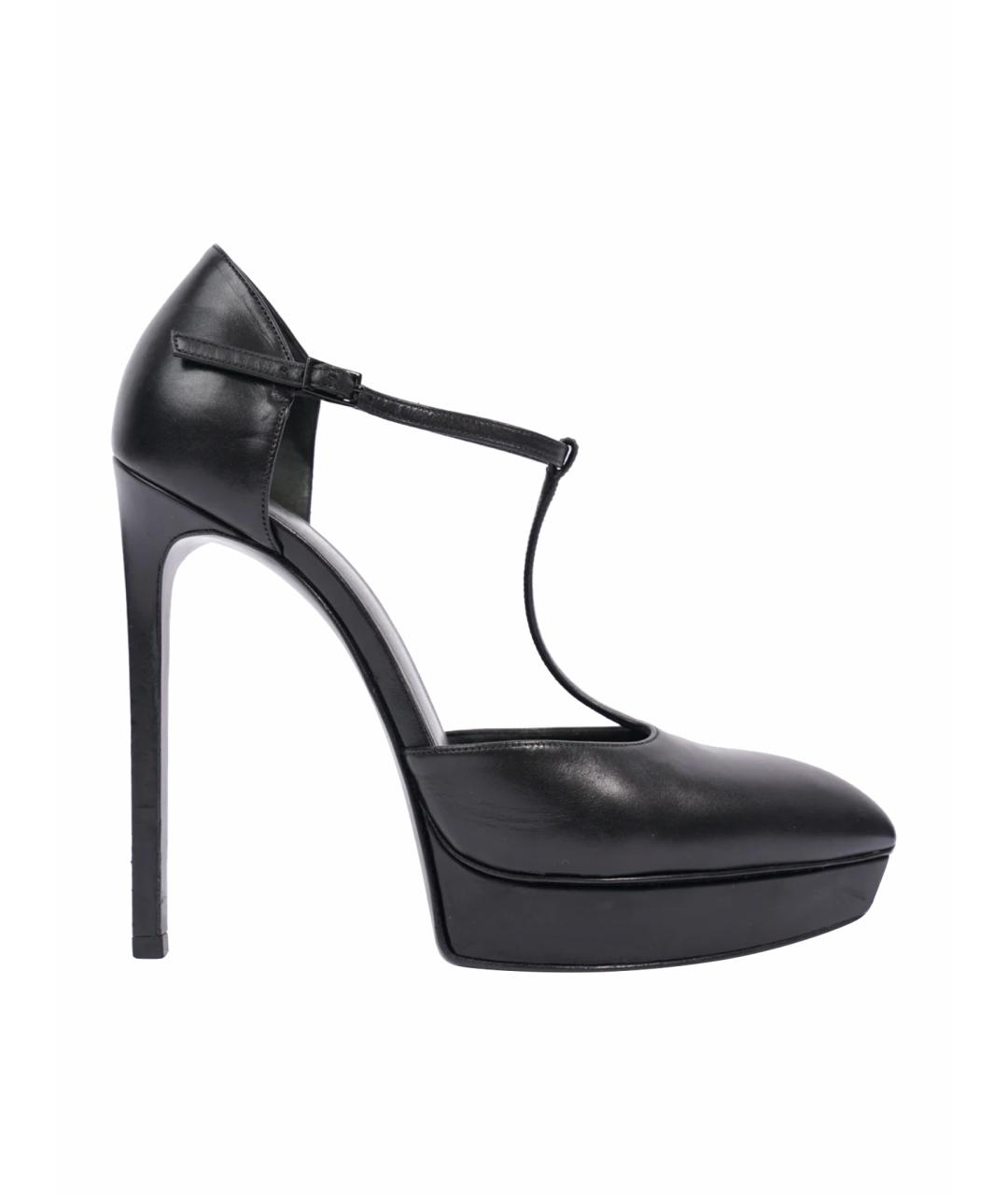 SAINT LAURENT Черные кожаные туфли, фото 1