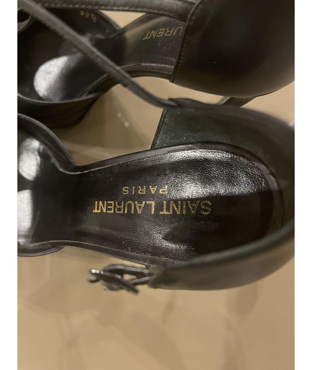 SAINT LAURENT Черные кожаные туфли, фото 3