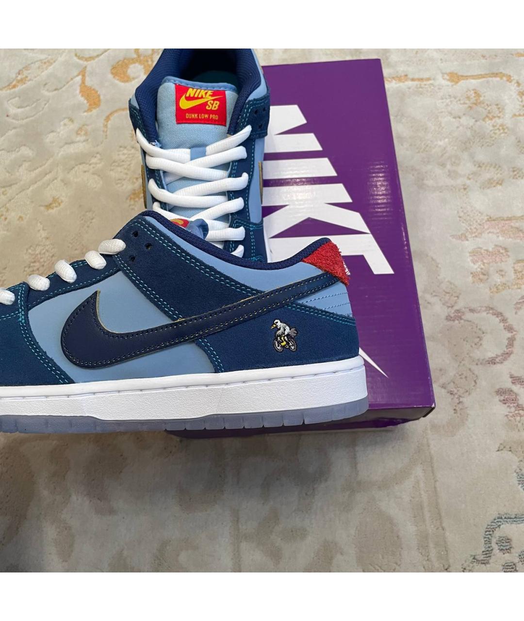 NIKE Синие замшевые кроссовки, фото 4
