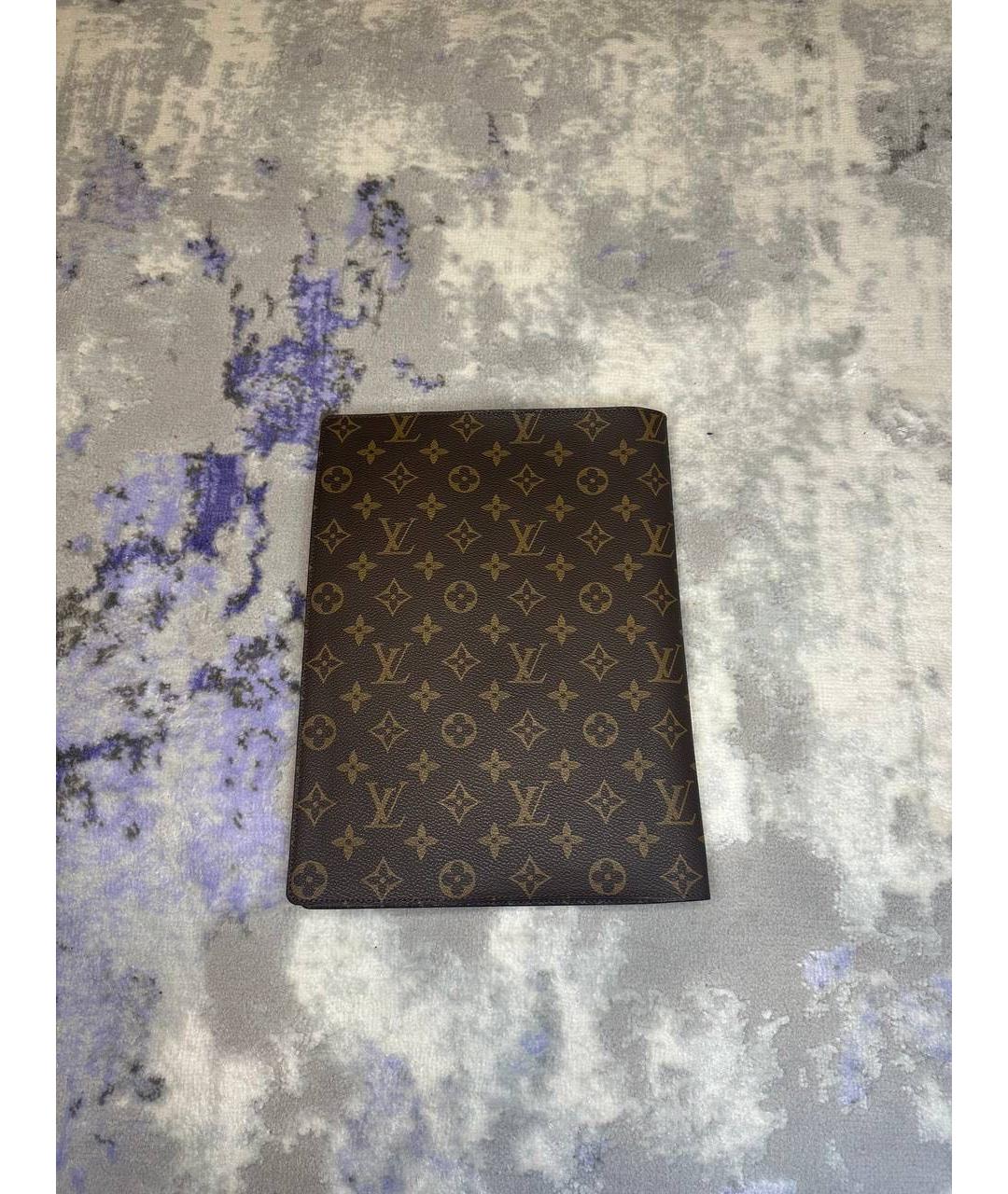 LOUIS VUITTON PRE-OWNED Коричневая кожаная папка для документов, фото 2