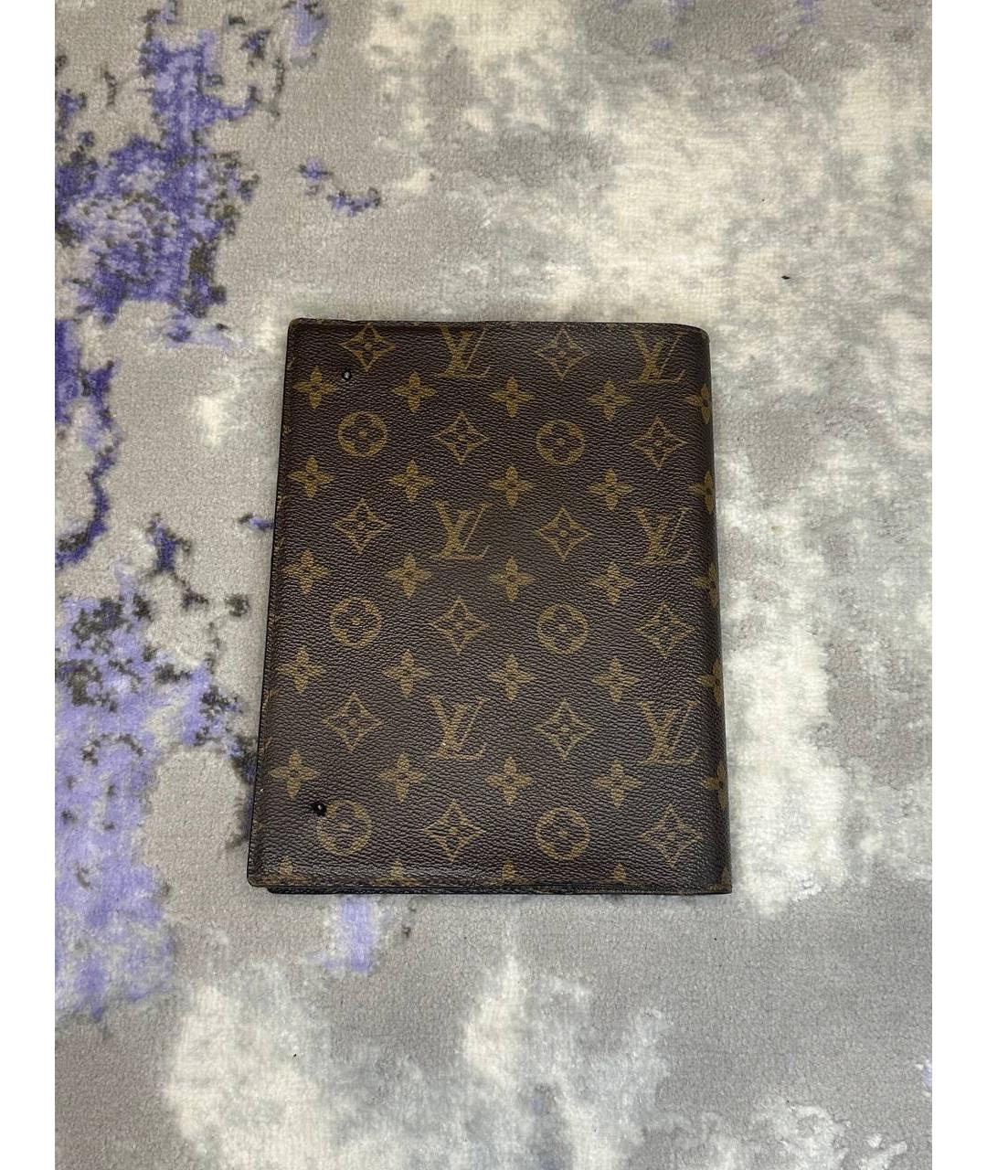 LOUIS VUITTON Коричневая кожаная папка для документов, фото 2