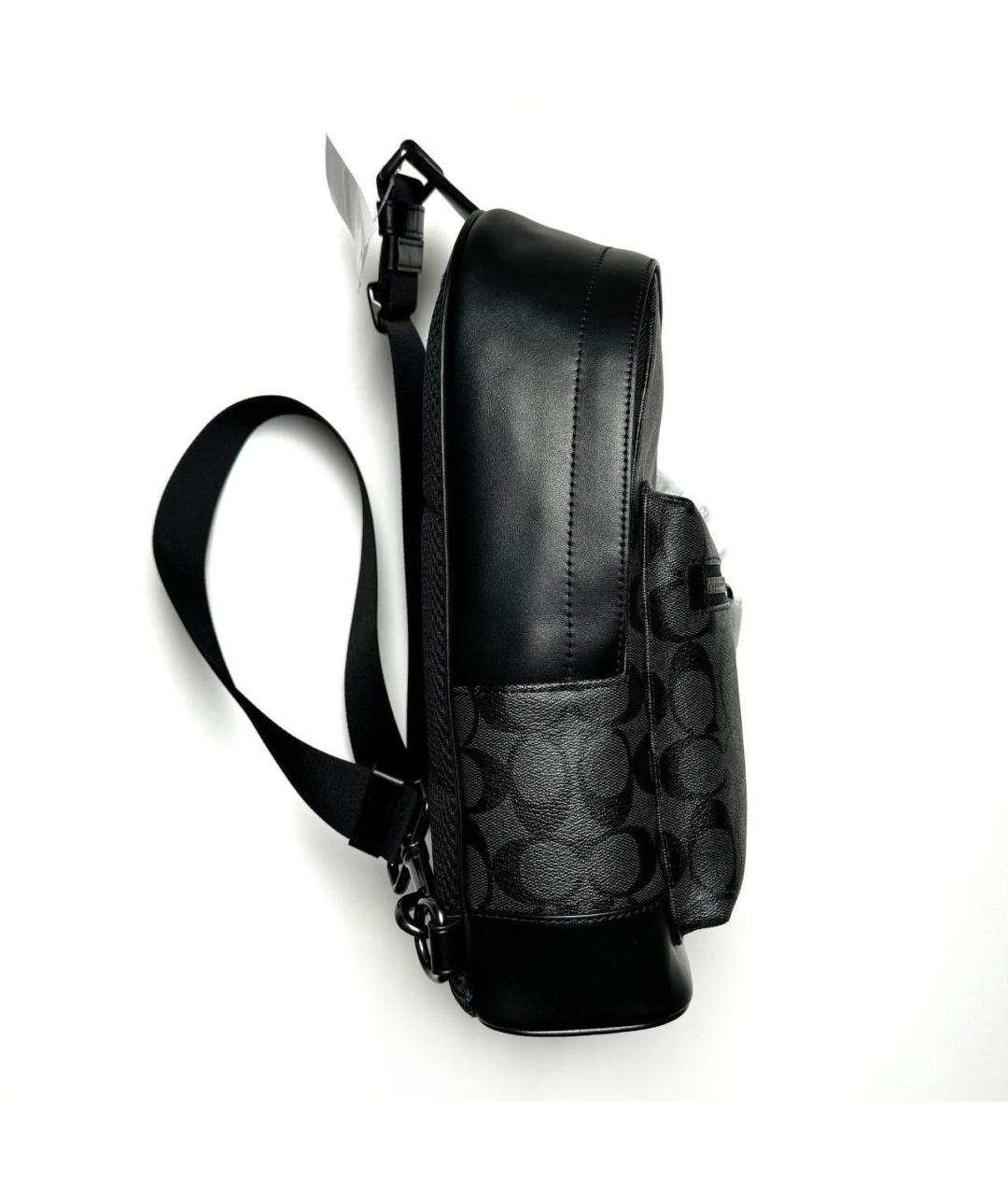 COACH Черная кожаная сумка на плечо, фото 4