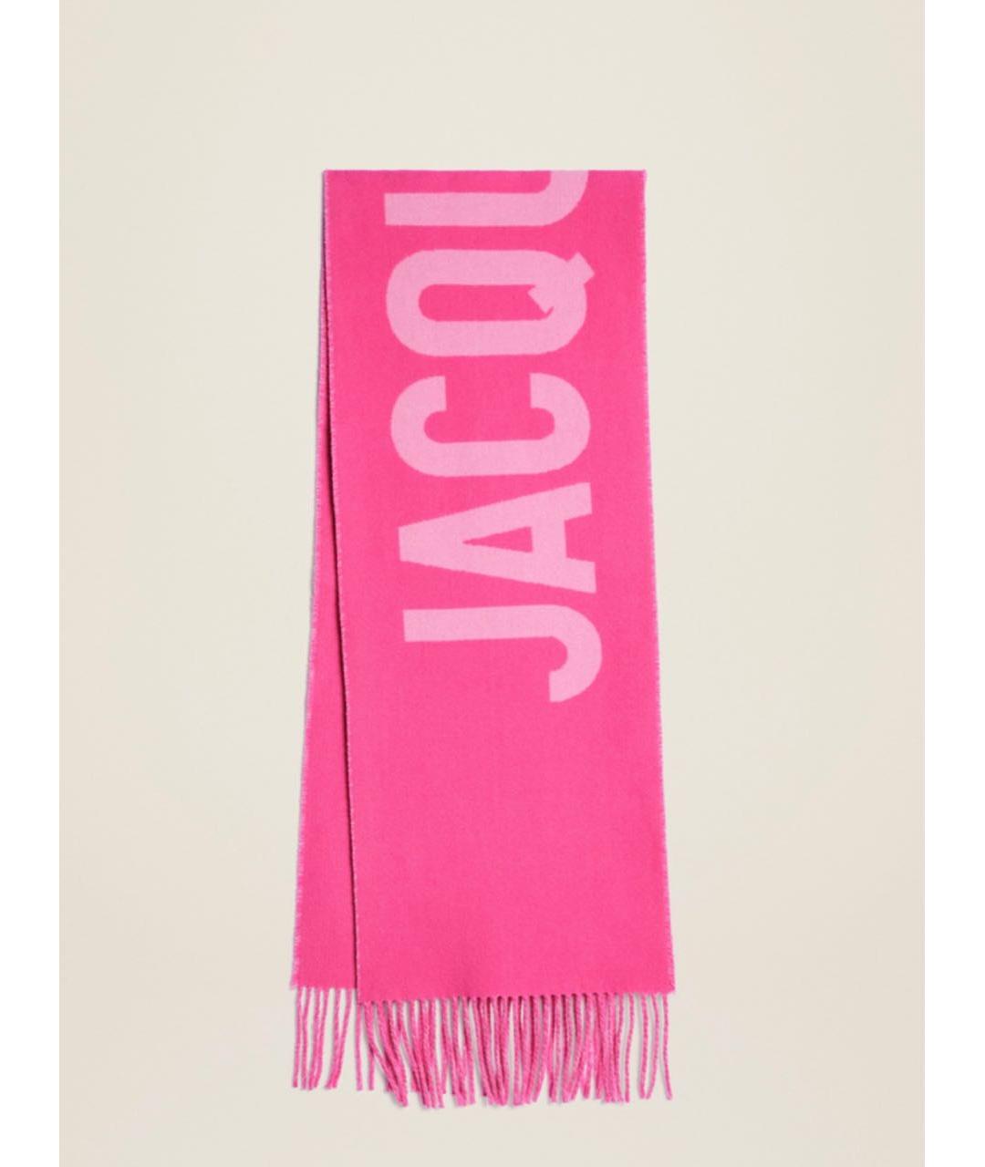 JACQUEMUS Розовый шерстяной шарф, фото 5