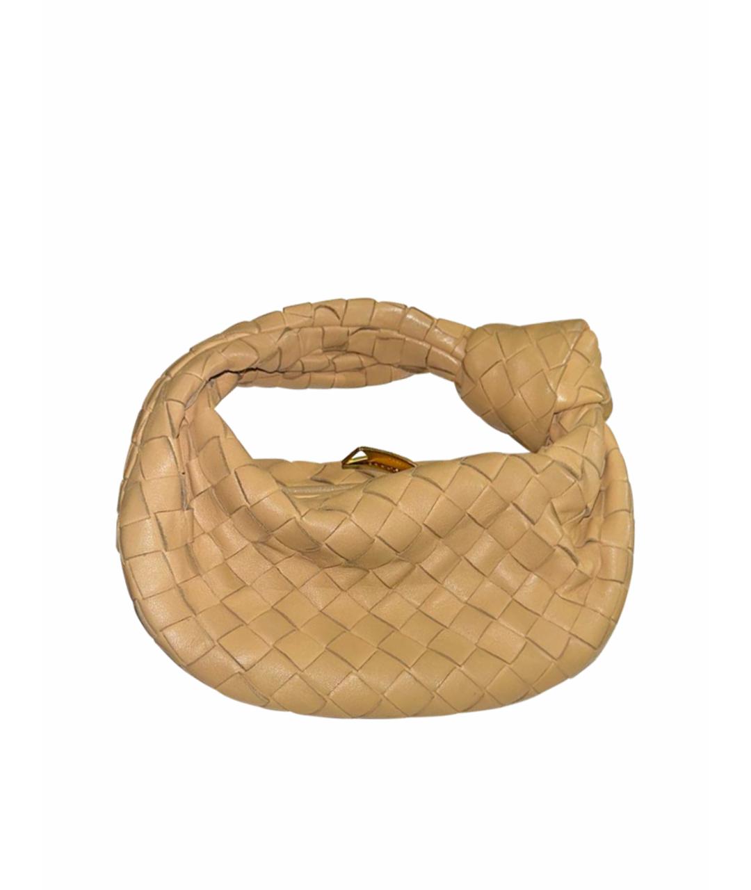 BOTTEGA VENETA Бежевая кожаная сумка с короткими ручками, фото 1