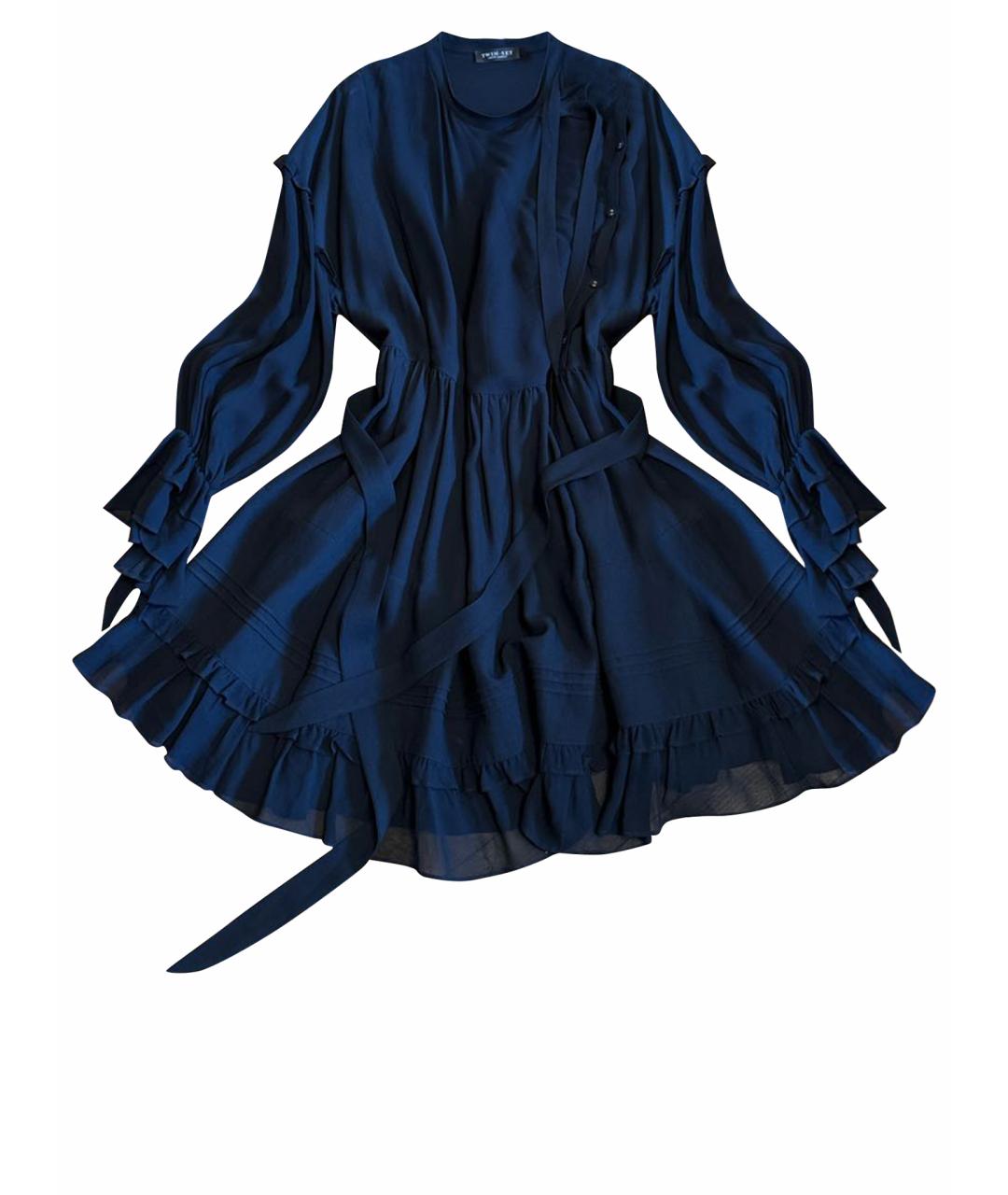 TWIN-SET Черное вискозное повседневное платье, фото 1
