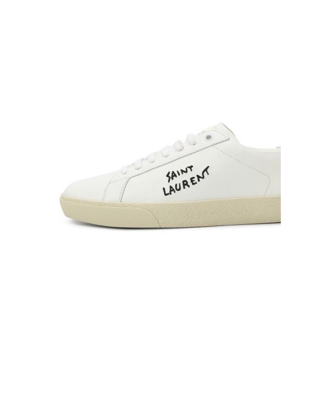 SAINT LAURENT Белые кожаные кеды, фото 7
