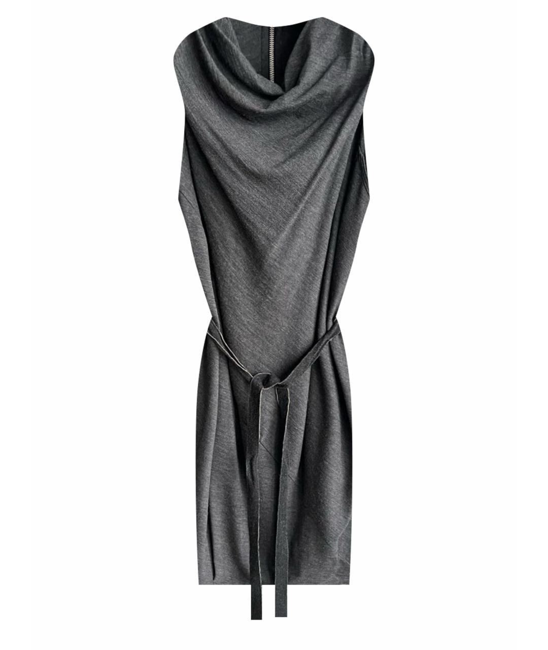 BRUNELLO CUCINELLI Серое шерстяное повседневное платье, фото 1