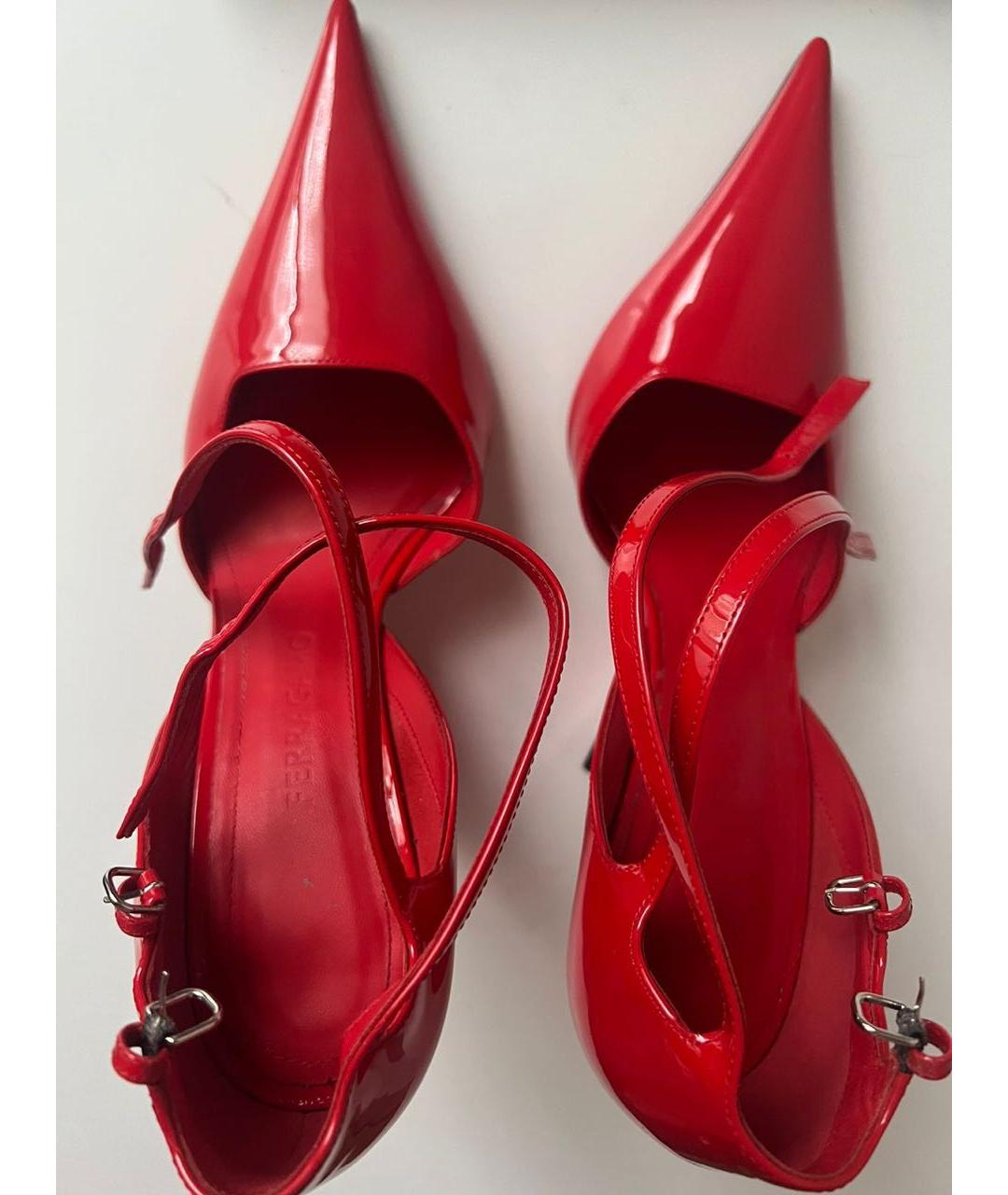 FERRAGAMO Красные туфли из лакированной кожи, фото 4