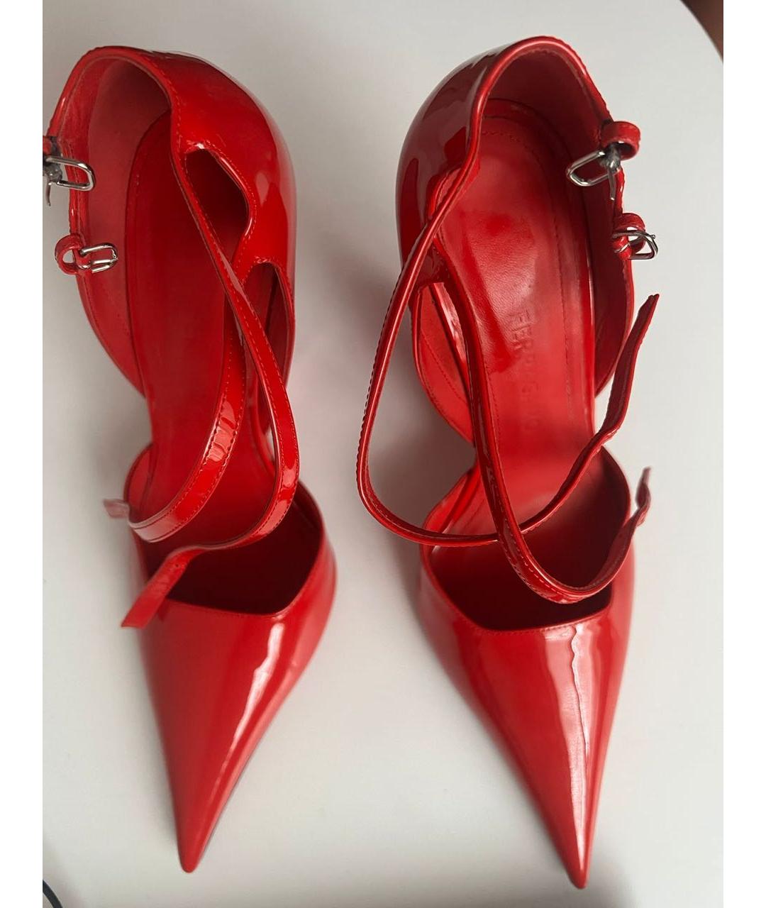 FERRAGAMO Красные туфли из лакированной кожи, фото 6